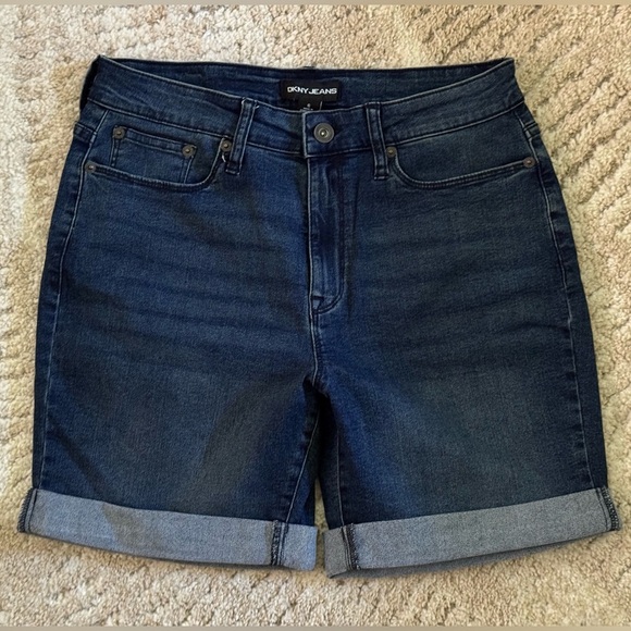 Dkny Pants - DKNY women’s mid-rise cuffed Bermuda denim shorts